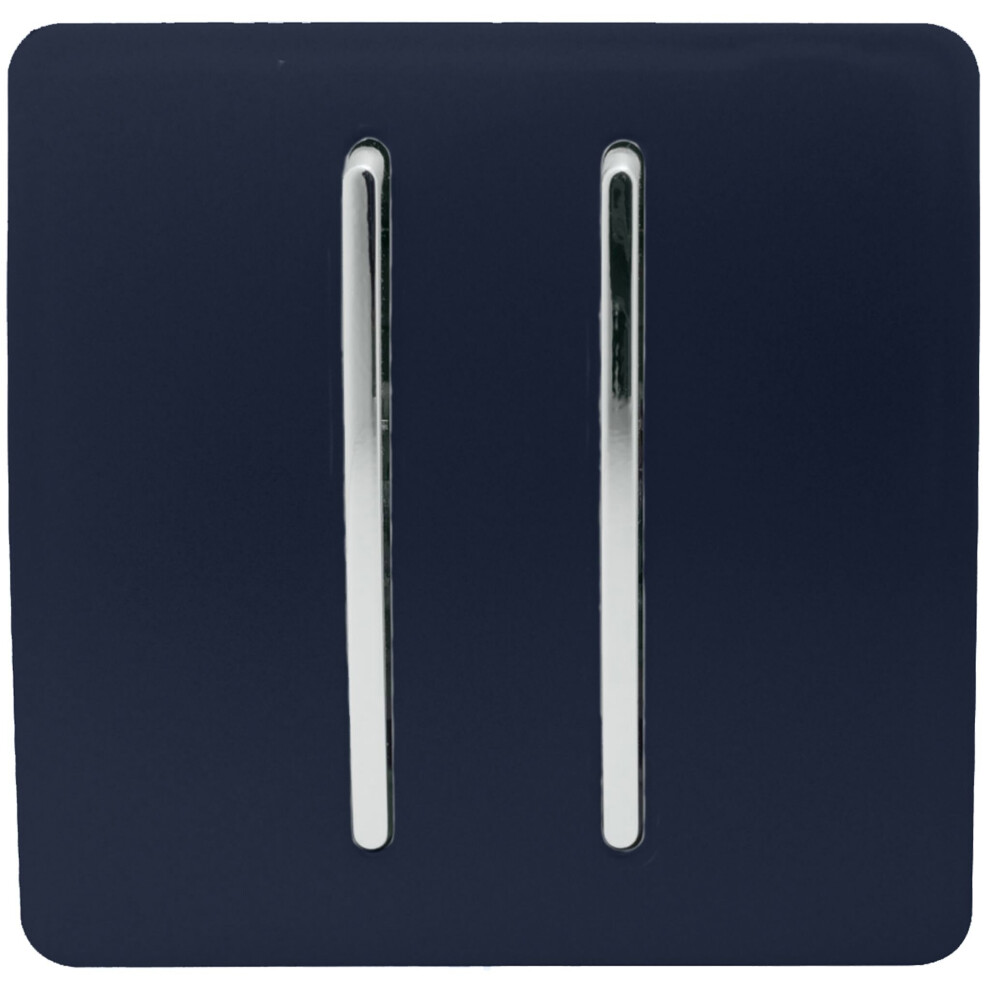Trendi Switch Trendi Artistic Modern Glossy Tactile Auto Retractive 2 Door Bell Switch Navy