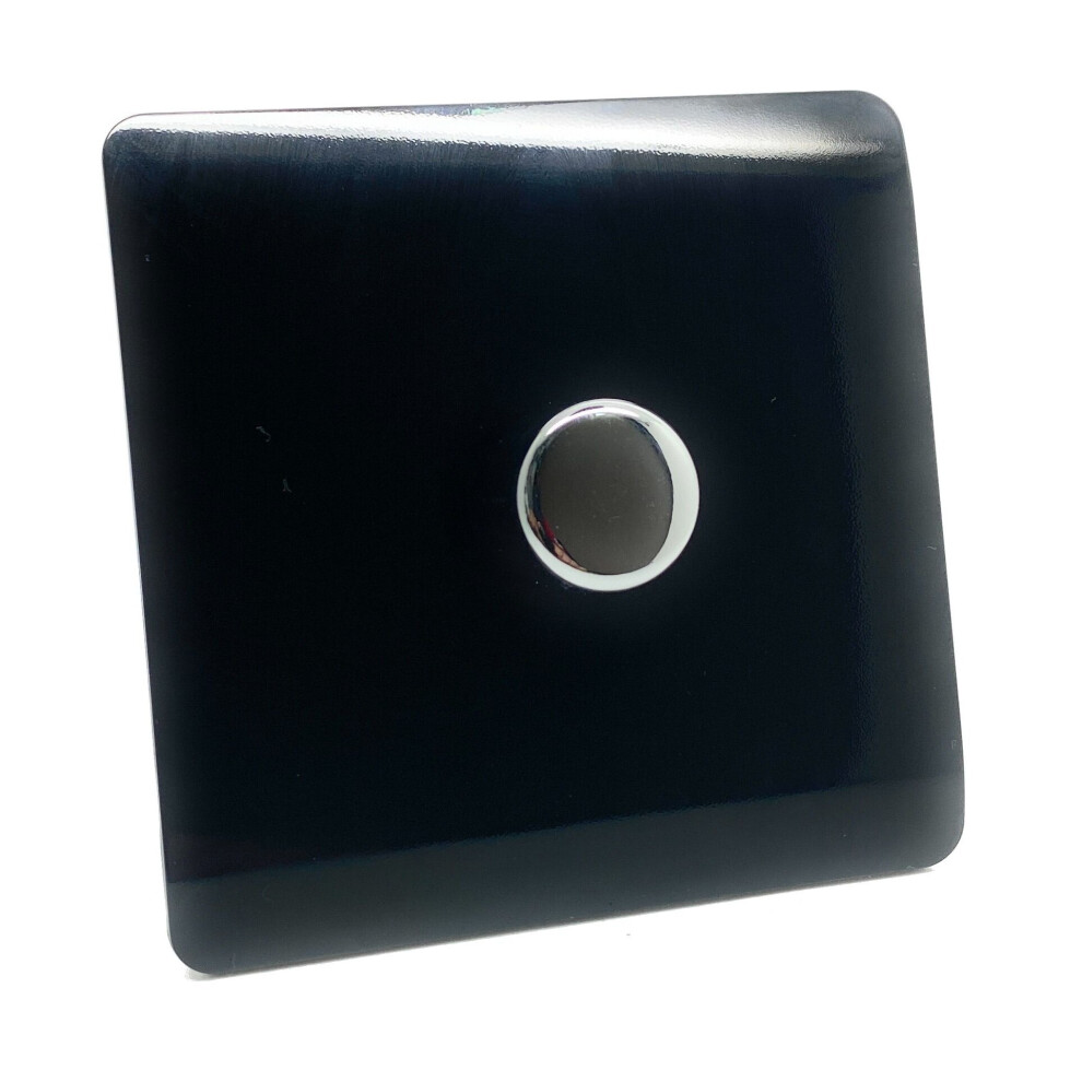 Trendi Switch Trendi Artistic Modern Glossy Tactile 1 Gang 2 Way 120W Led Dimmer Switch Piano Black