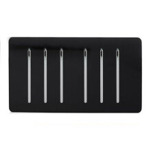 Trendi Artistic Modern Glossy 6 Gang 2 Way Rocker Double Plate Tactile Light Switch in Piano Black