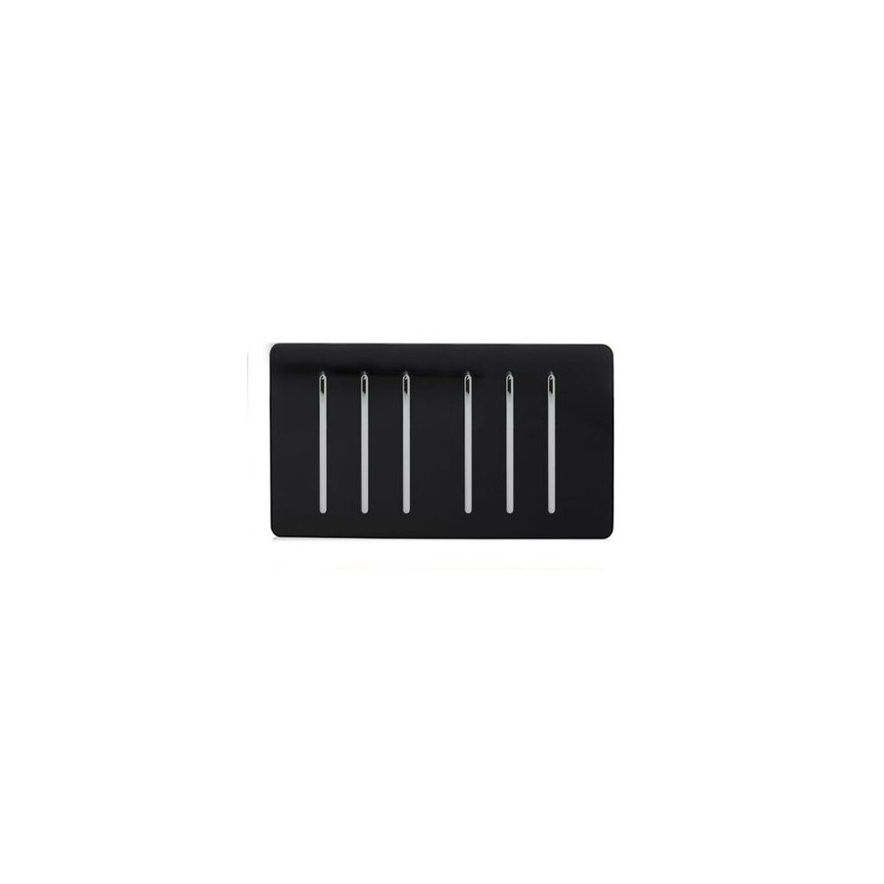 Trendi Switch 6 Gang Light Switch - Screwless Plate - Piano Black - Size 6 - Image 3