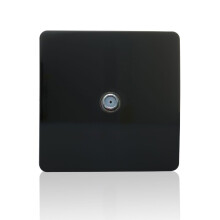 Trendi 1 Gang Artistic Modern Glossy Screwless Television Satellite Socket in Piano Black