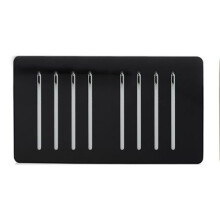 Trendi Artistic Modern Glossy 8 Gang 2 Way Rocker Piano Black Double Plate Tactile Light Switch