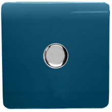 Trendi Artistic Modern Glossy Tactile 1 Gang 2 Way 120w LED Dimmer switch Midnight Blue