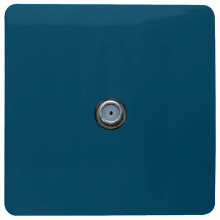 Trendi 1 Gang Artistic Modern Glossy Screwless Television Satellite Socket Midnight Blue