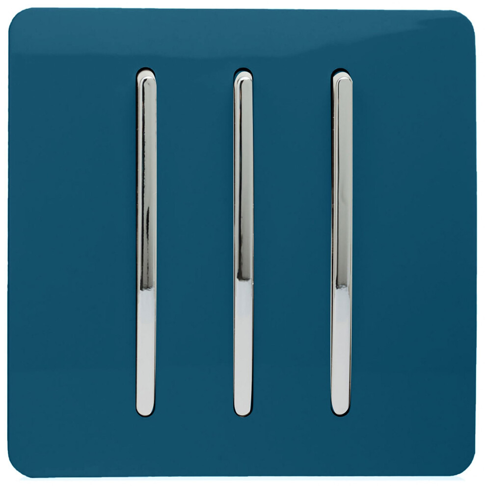 B&Q - Midnight Blue 3 Gang 1 Or 2 Way Light Switch - Image 4