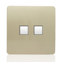 Trendi Modern Glossy Tactile Telephone Socket + RJ45 Cat 5e & Cat 6 PC Socket Champagne Gold