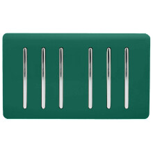 Trendi Artistic Modern Glossy 6 Gang 1 Way Rocker Double Plate Tactile Light Switch Dark Green