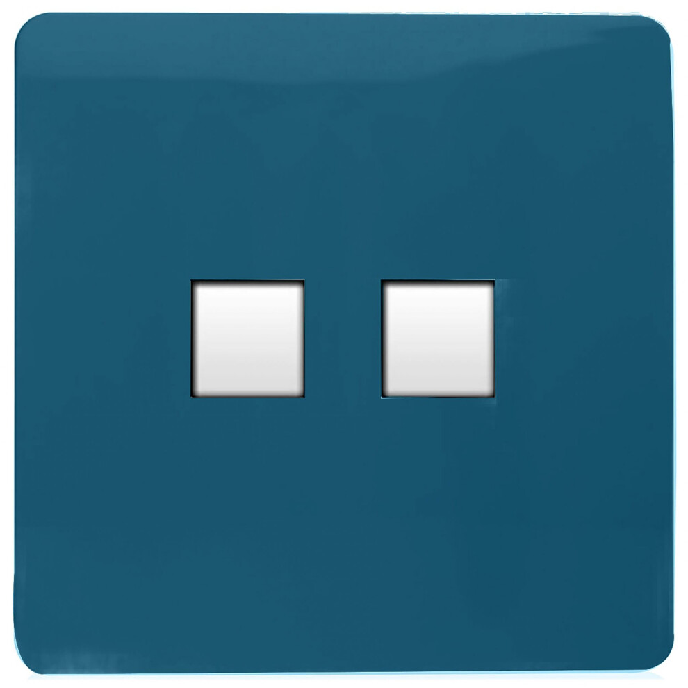Trendi Switch Trendi Artistic Modern Glossy Tactile Telephone Socket + Cat 5E&Cat 6 Rj45 Pc Socket Midnight Blue