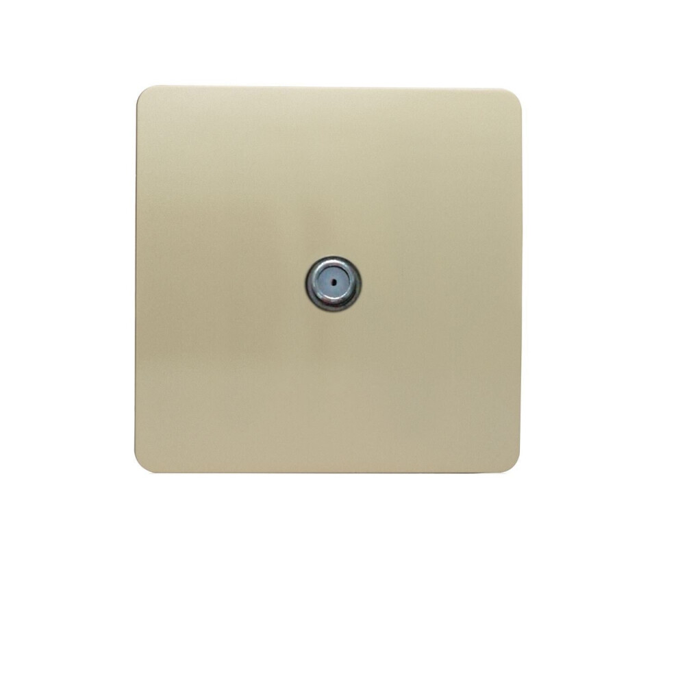 Trendi Switch Trendi 1 Gang Artistic Modern Glossy Screwless Television Satellite Socket In Champagne Gold