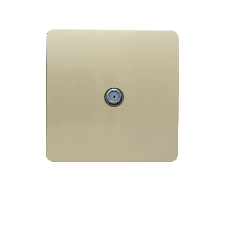 Trendi 1 Gang Artistic Modern Glossy Screwless Television Satellite Socket in Champagne Gold -