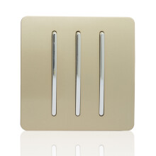Trendi 3 Gang 2 Way Modern Glossy 10 Amp Light Switch Champagne Gold