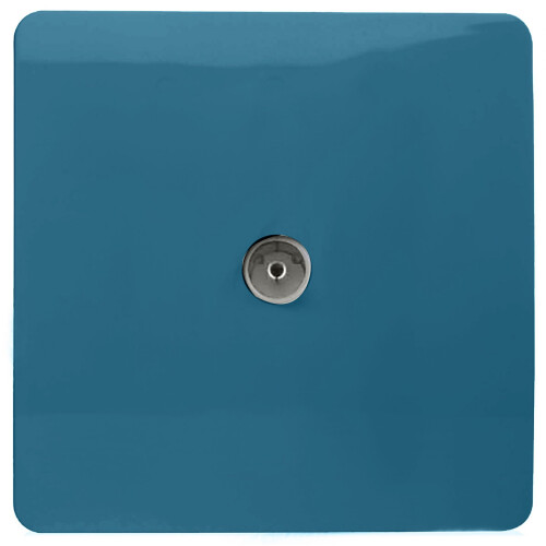 Trendi Switch Trendi Artistic Modern Glossy Tactile TV Socket Midnight Blue