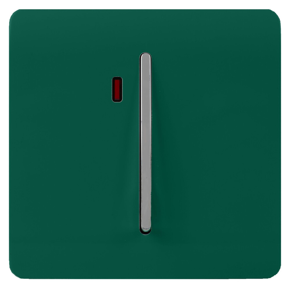 Trendi Artistic Modern Glossy 45 A Tactile Light Switch & Neon Insert Dark Green