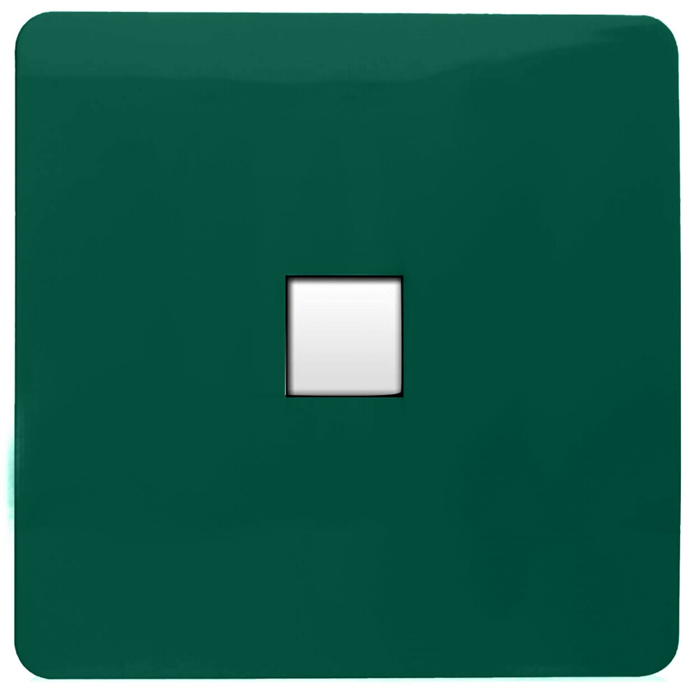 Trendi Artistic Modern Glossy Tactile RJ56 Cat 5e&Cat 6 Ethernet Socket Dark Green