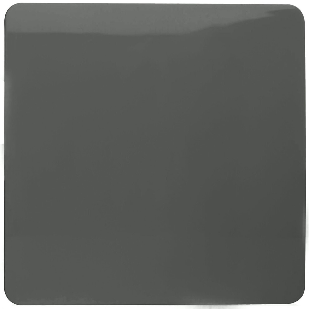 Trendi Artistic Modern Glossy Tactile Single Blanking Plate Charcoal