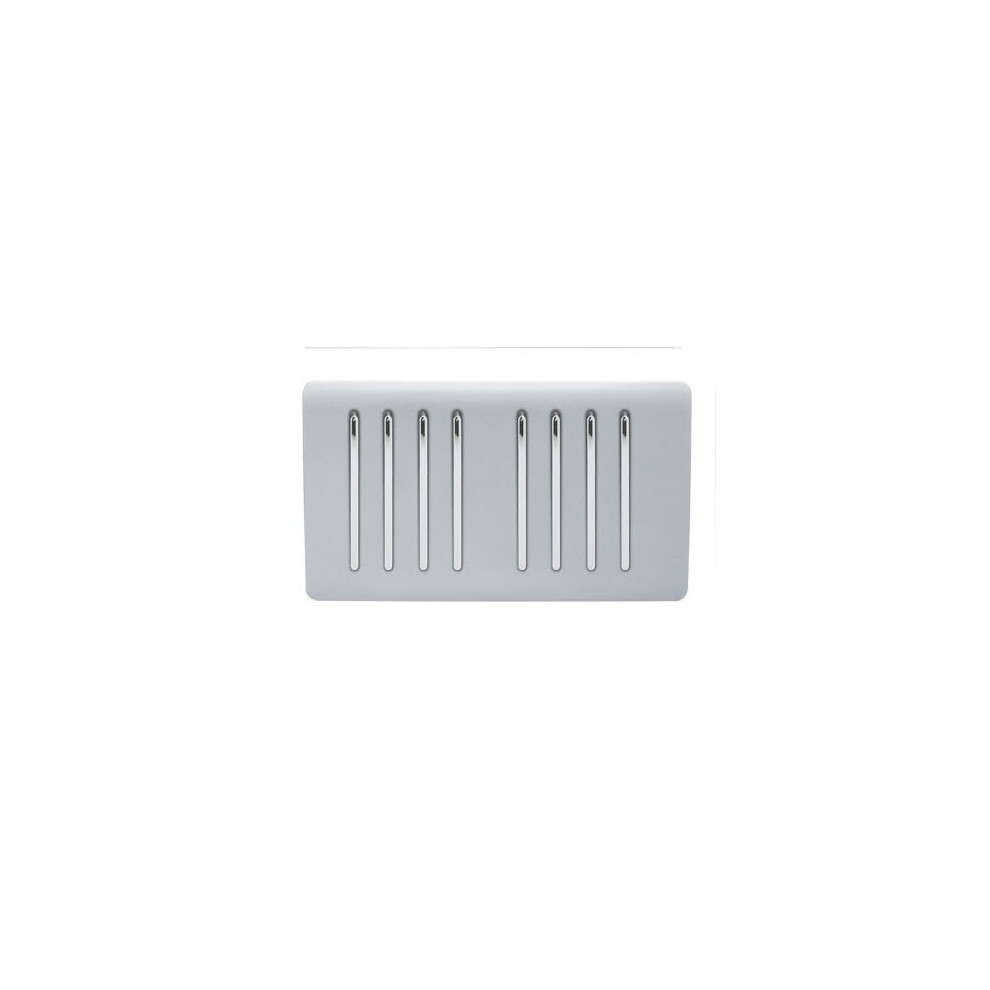 Trendi Switch Trendi 8 Gang 2 Way Rocker Double Plate Tactile Light Switch - Platinum Silver - Image 3