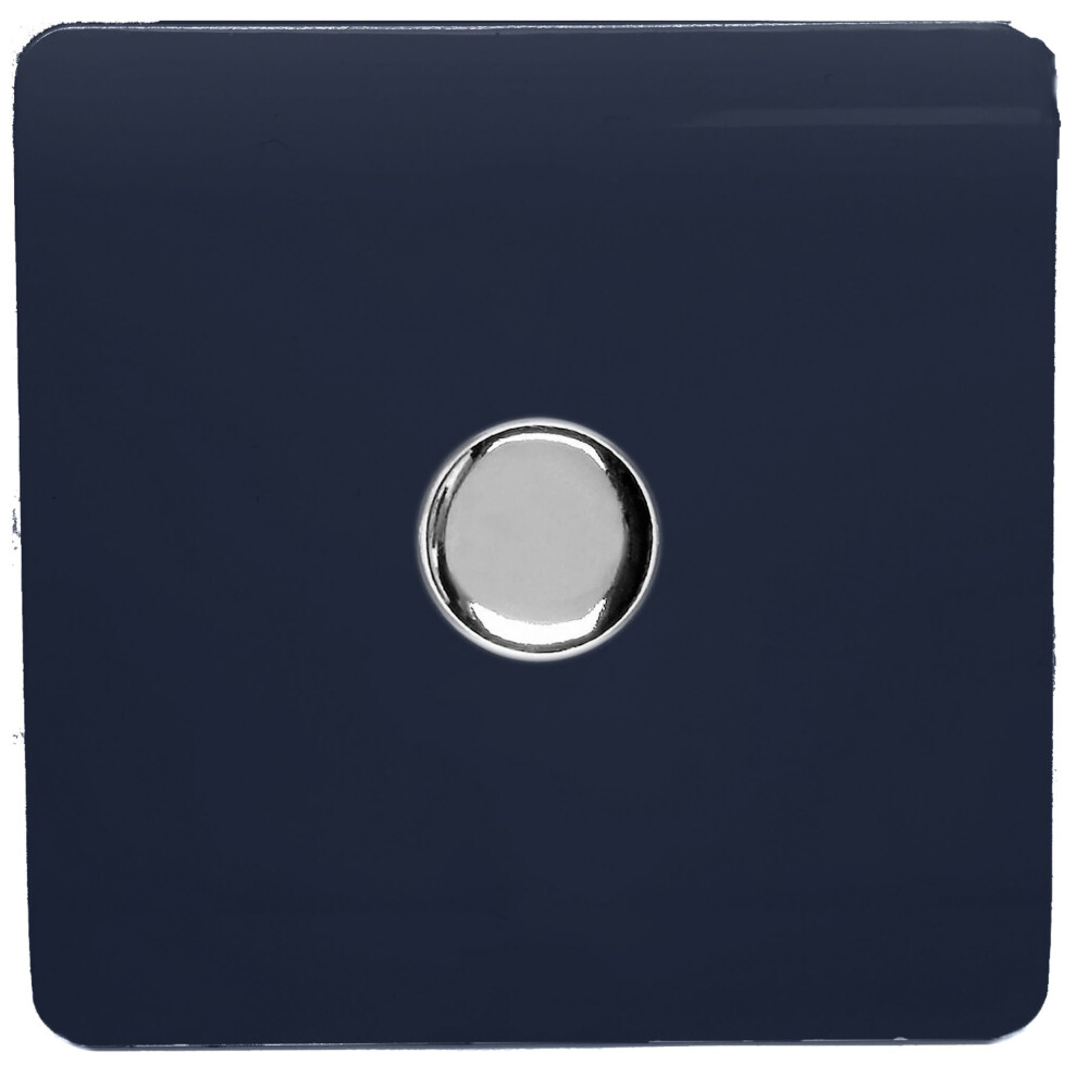 Trendi Artistic Modern Glossy Tactile 1 Gang 2 Way 120w  LED Dimmer switch Navy