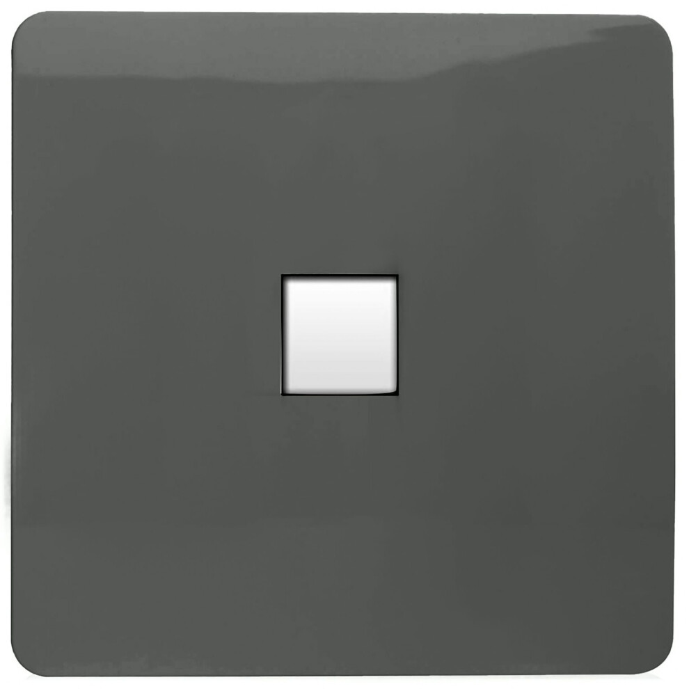 Trendi Artistic Modern Glossy Tactile RJ56 Cat 5e&Cat 6 Ethernet Socket Charcoal