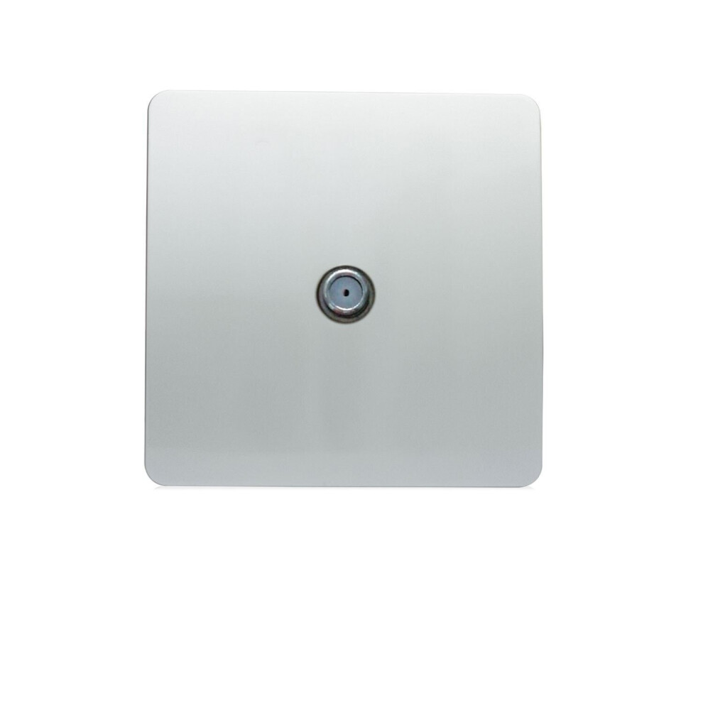 Trendi Switch Trendi 1 Gang Artistic Modern Glossy Screwless Television Satellite Socket In Silver - Art-Satsi