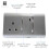 Trendi Switch Trendi Modern 45 A Cooker Switch & Plug Socket Inc Neon Insert Silver 2