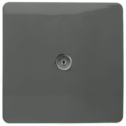 Trendi Switch Trendi Artistic Modern Glossy Tactile TV Socket Charcoal