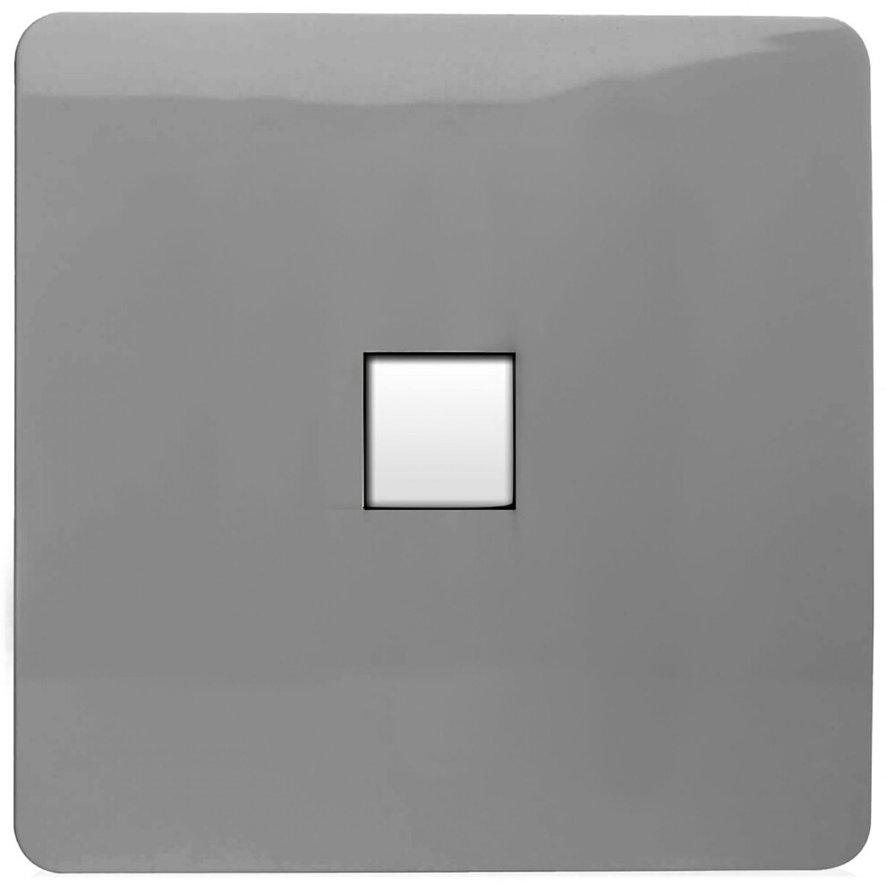 Trendi Artistic Modern Glossy Tactile RJ56 Cat 5e&Cat 6 Ethernet Socket Light Grey