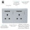 Trendi Switch Trendi 2 Gang Modern Glossy 13 Amp 4 x 2.1mA USB Plug Socket Silver 2