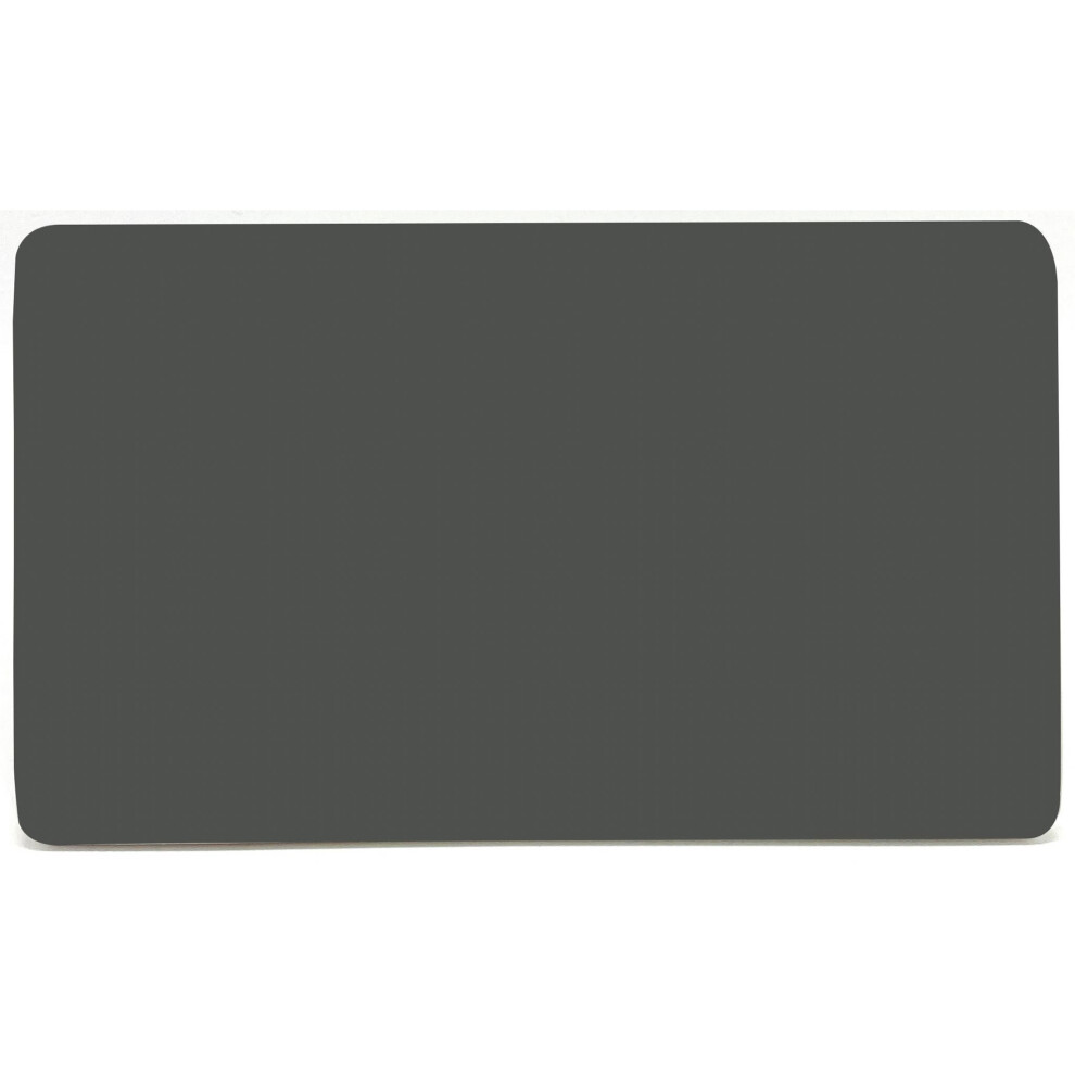 Trendi 2 Gang Artistic Modern Glossy Tactile Double Blanking Plate Charcoal