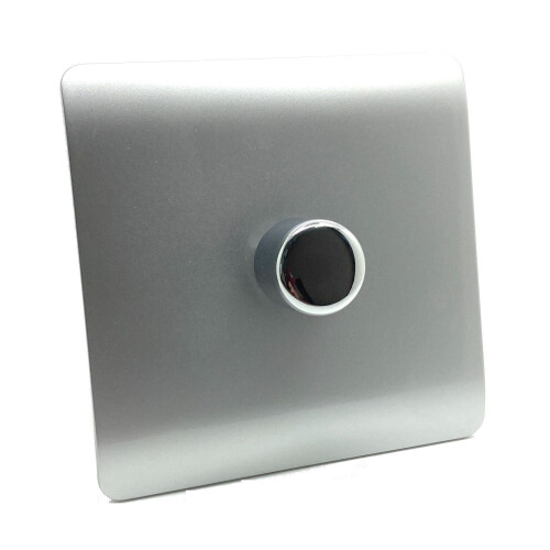 Trendi Switch Trendi Modern Glossy 1 Gang 2 Way 120w LED Dimmer Switch Silver