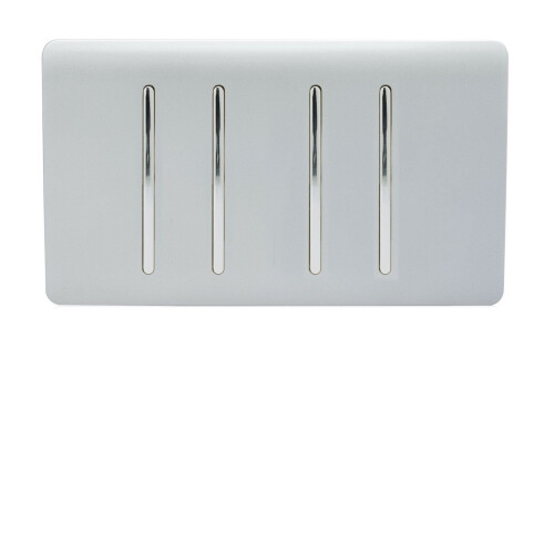 Trendi Switch Trendi 4 Gang (2 Way & 2xIntermediate) 10 Amp Light Switch Silver