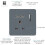 Trendi Switch Trendi Artistic Modern Glossy 2 Gang TV Socket Warm Grey 4