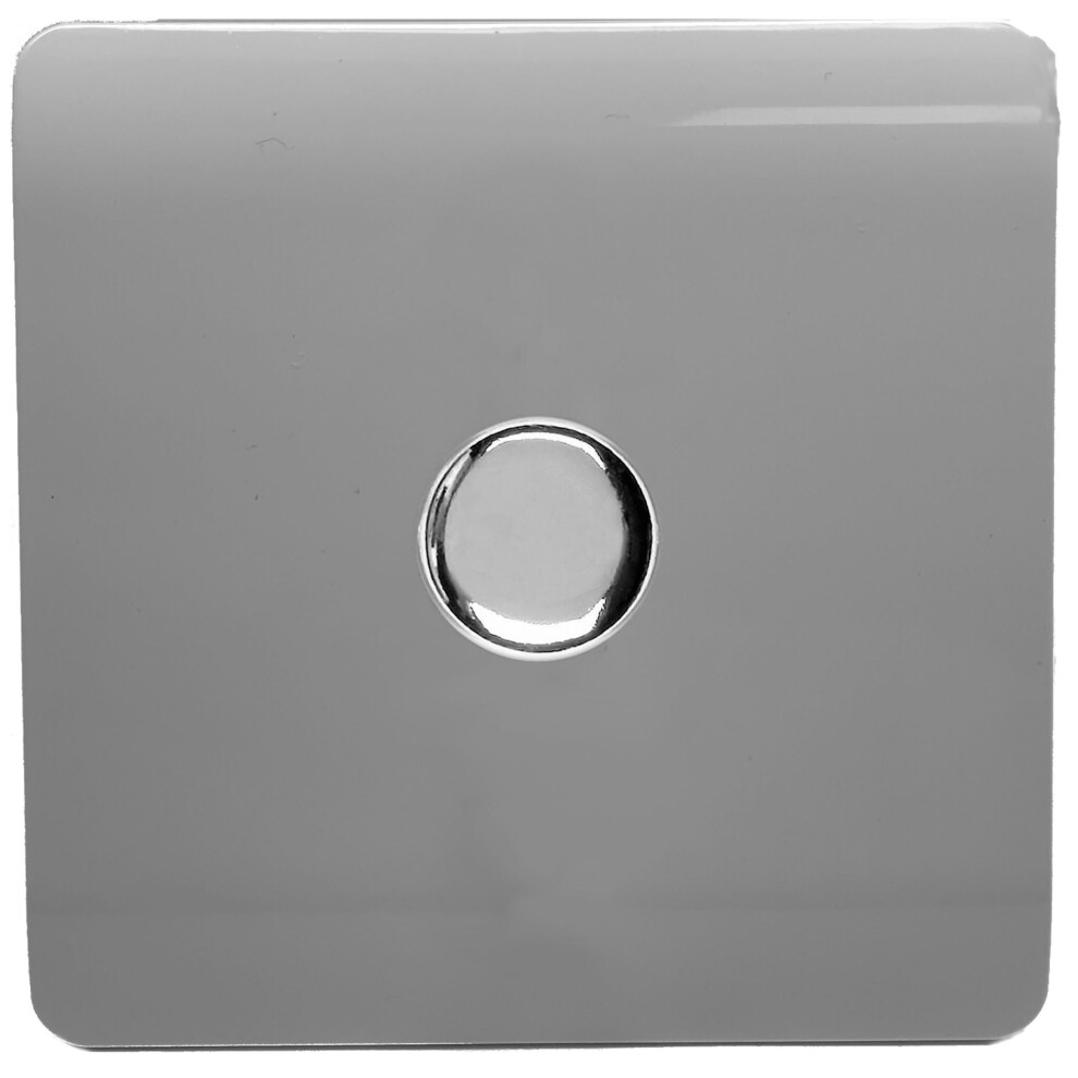 Trendi Artistic Modern Glossy Tactile 1 Gang 2 Way 120w  LED Dimmer switch Light Grey