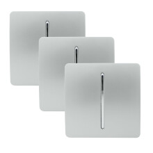 Trendi 1-Gang 2-Way Modern Rocker Light Switch, 10A, Silver - 3 Pack (ART-SS2SI-P3)