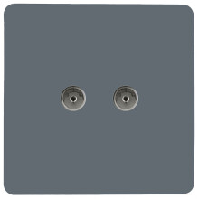 Trendi Artistic Modern Glossy 2 Gang TV Socket Warm Grey