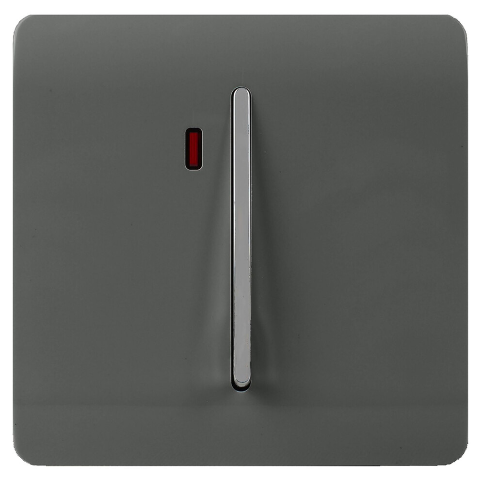 Trendi Switch Trendi Artistic Modern Glossy 20 A Tactile Switch & Neon Insert Charcoal Light
