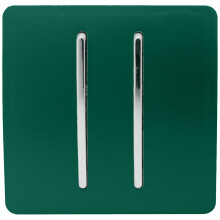 Trendi 2 Gang 2 Way Glossy 10 Amp Rocker Light Switch Dark Green