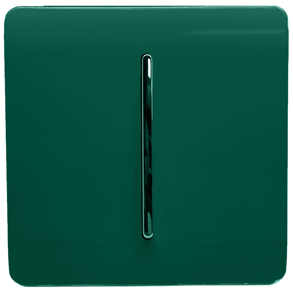 Trendi 1 Gang 1 Way Glossy 10 Amp Rocker Light Switch Dark Green