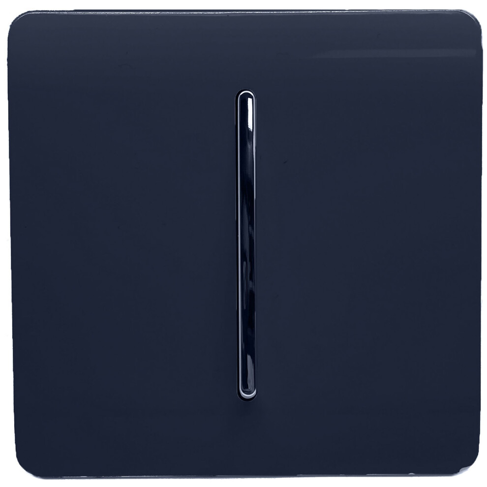 Trendi 1 Gang 1 Way Artistic Modern Glossy 10 Amp Rocker Tactile Light Switch Navy