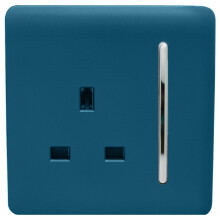 Trendi 1 Gang Artistic Modern Midnight Blue Glossy 13A Switched Tactile Plug Socket ART-SKT13MD