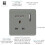 Trendi Switch Trendi Artistic Modern Glossy Tactile 2 Gang TV Socket Light Grey 3