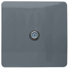 Trendi 1 Gang Artistic Modern Glossy Screwless Television Satellite Socket Warm Grey