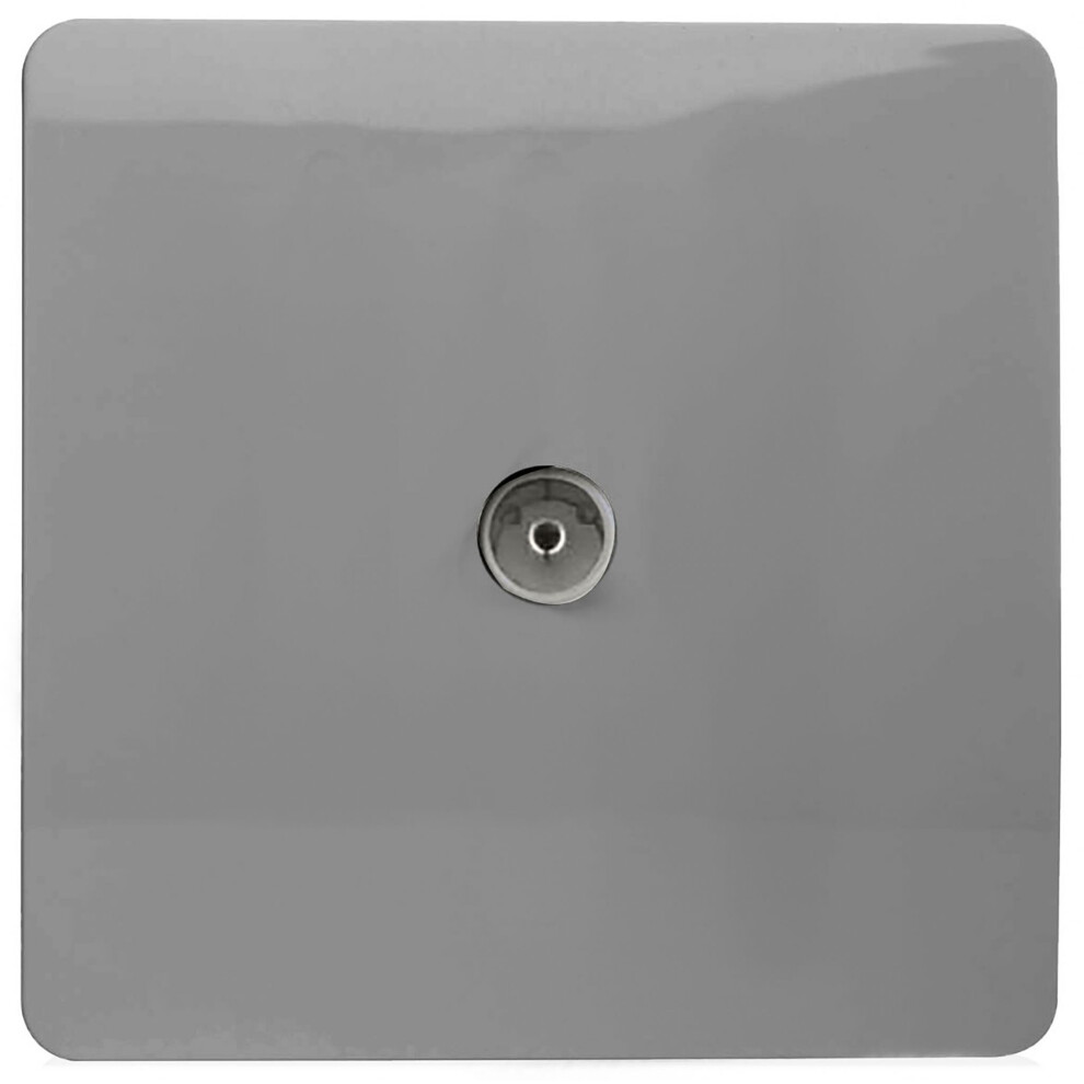 Trendi Artistic Modern Glossy Tactile TV Socket Light Grey