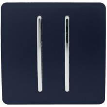 Trendi 2 Gang 3 Way Intermediate Artistic Modern Glossy 10 Amp Rocker Light Switch Navy
