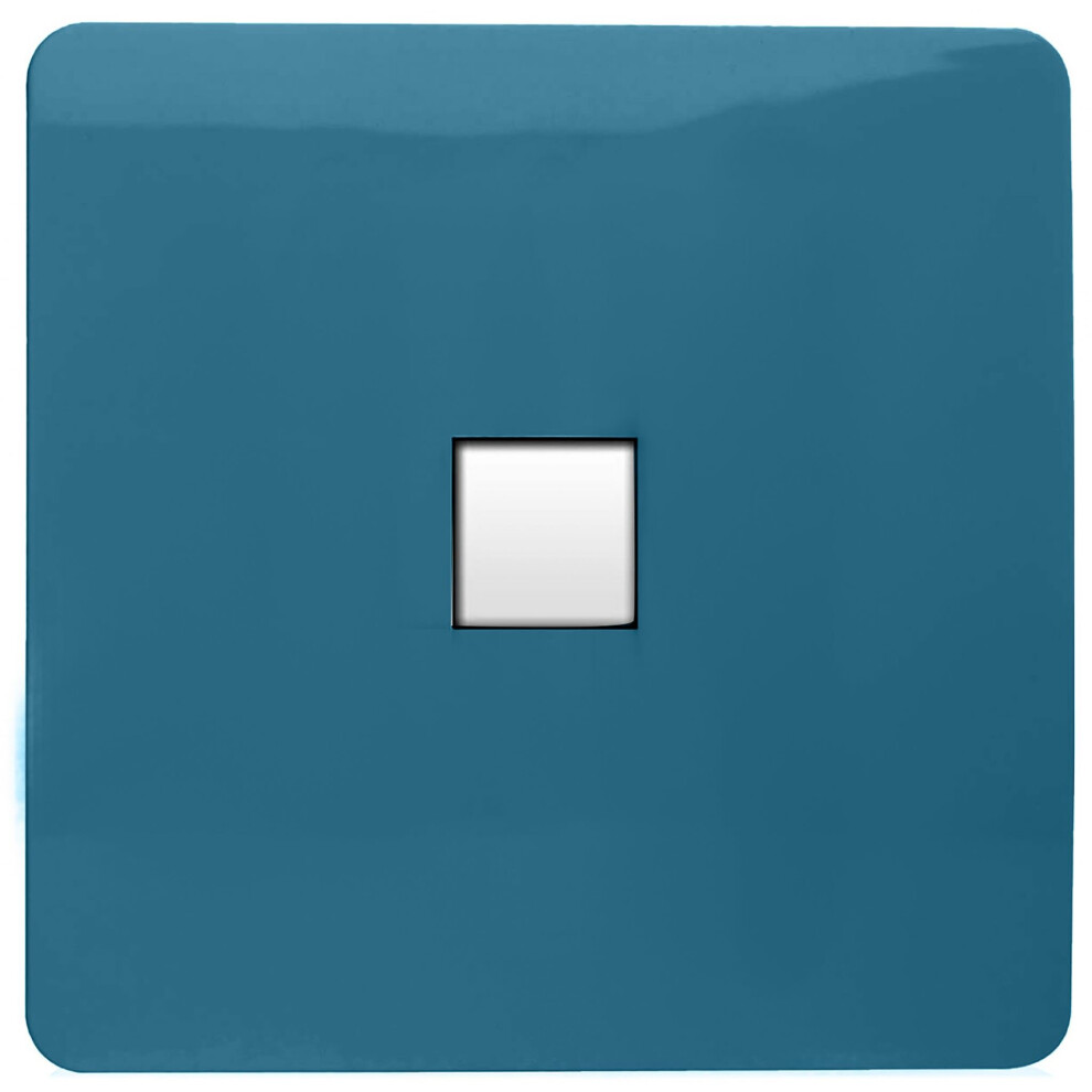 Trendi Artistic Modern Glossy Tactile RJ56 Cat 5e&Cat 6 Ethernet Socket Ocean Blue