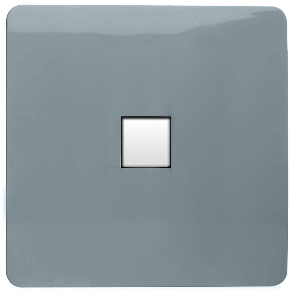 Trendi Artistic Modern Glossy Tactile RJ56 Cat 5e&Cat 6 Ethernet Socket Cool Grey