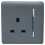 Trendi Switch Trendi 1 Gang Modern Glossy 13 Amp Switched Plug Socket Warm Grey 1