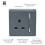 Trendi Switch Trendi 1 Gang Modern Glossy 13 Amp Switched Plug Socket Warm Grey 2