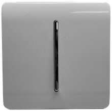 Trendi 1 Gang 1 Way Artistic Modern Glossy 10 Amp Rocker Tactile Light Switch Light Grey