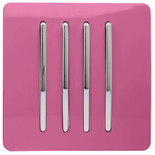Trendi 4 Gang 2 Way Artistic Modern Glossy 10 Amp Rocker Tactile Light Switch Pink