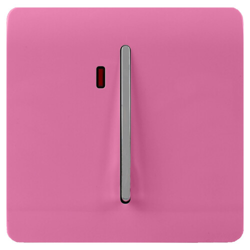 Trendi Switch Trendi Artistic Modern Glossy 45 A Tactile Light Switch & Neon Insert Pink